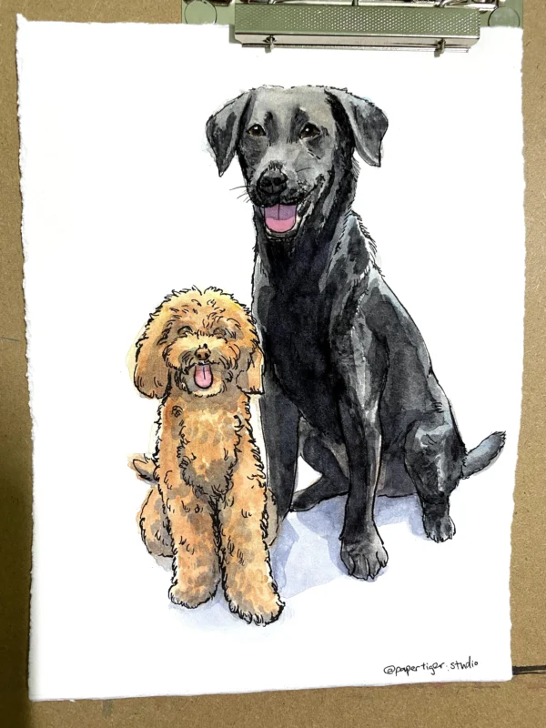 Full Body Pet Portrait (14cm x 19cm)