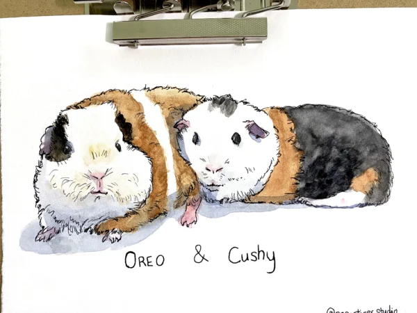 Full Body Pet Portrait (14cm x 19cm)